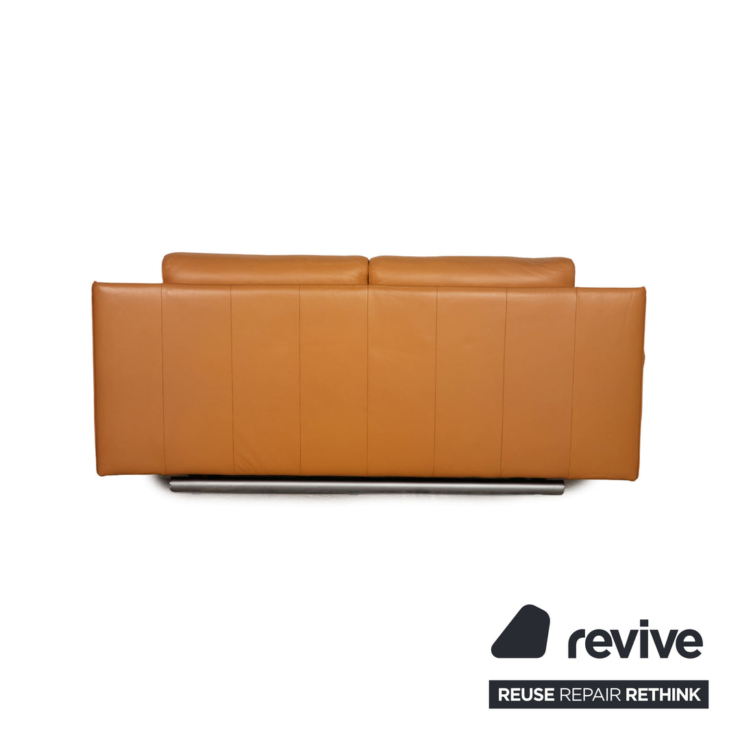 Rolf Benz 6500 leather sofa set cognac brown three-seater two-seater sofa couch