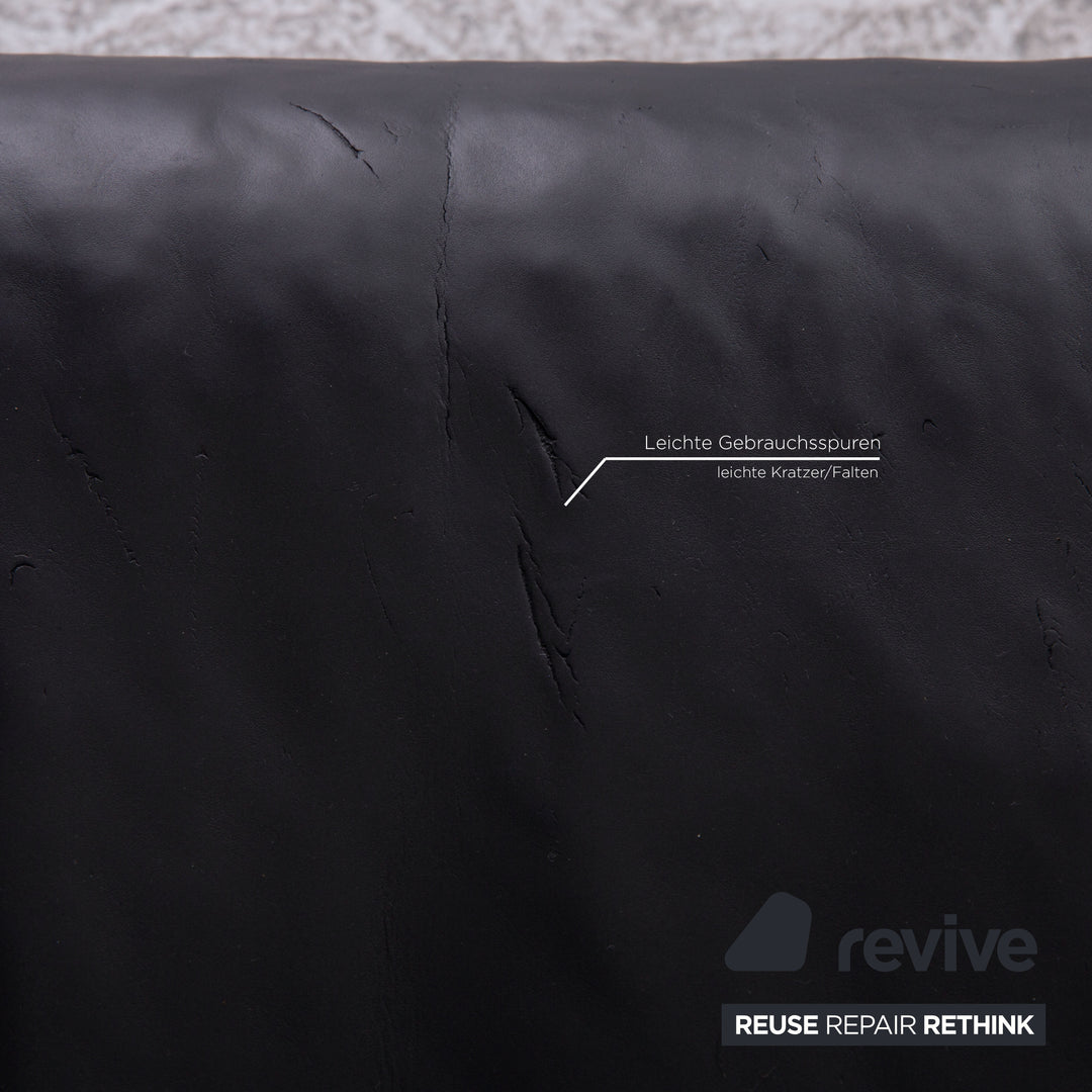 Rolf Benz 6500 leather sofa set dark blue two-seater three-seater couch