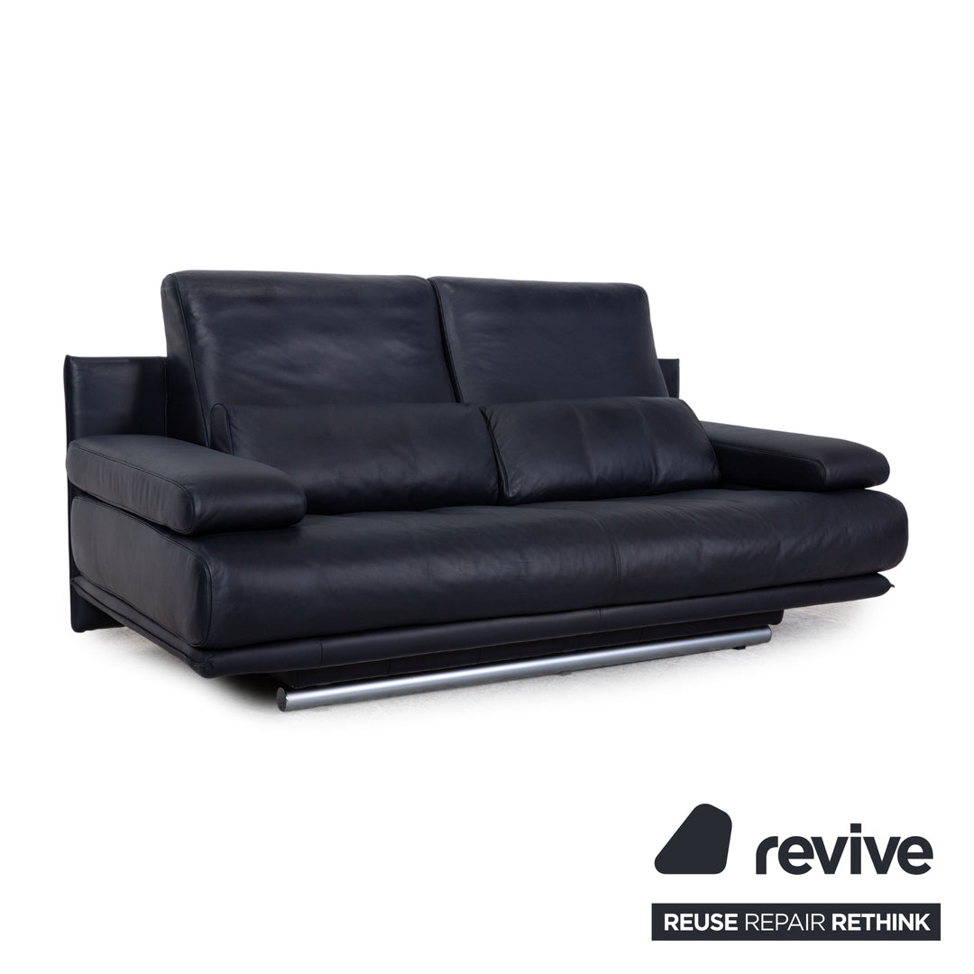 Rolf Benz 6500 leather sofa set dark blue two-seater three-seater couch
