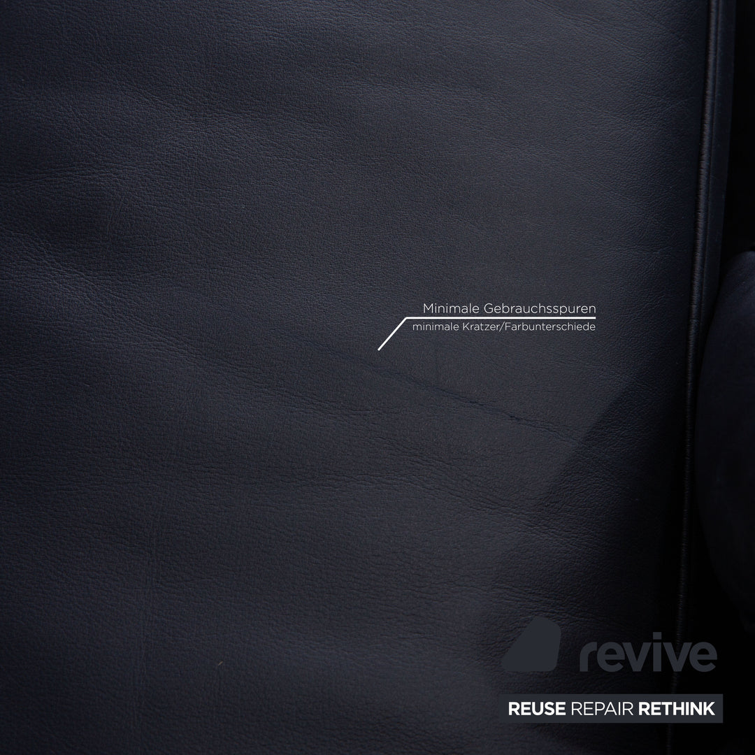 Rolf Benz 6500 leather sofa set dark blue two-seater three-seater couch