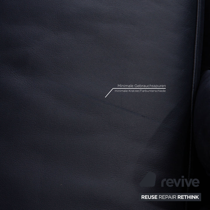 Rolf Benz 6500 leather sofa set dark blue two-seater three-seater couch