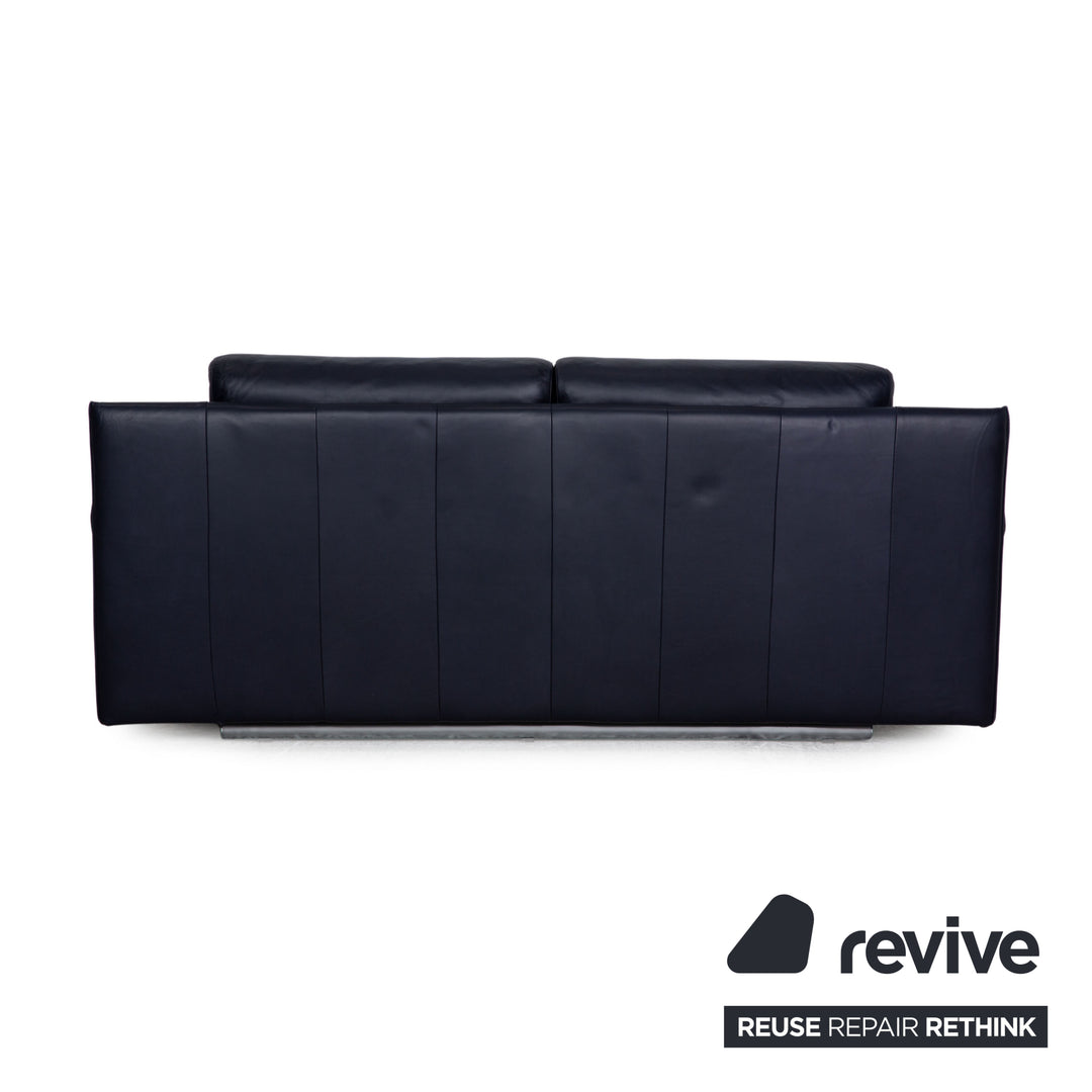 Rolf Benz 6500 leather sofa set dark blue two-seater three-seater couch