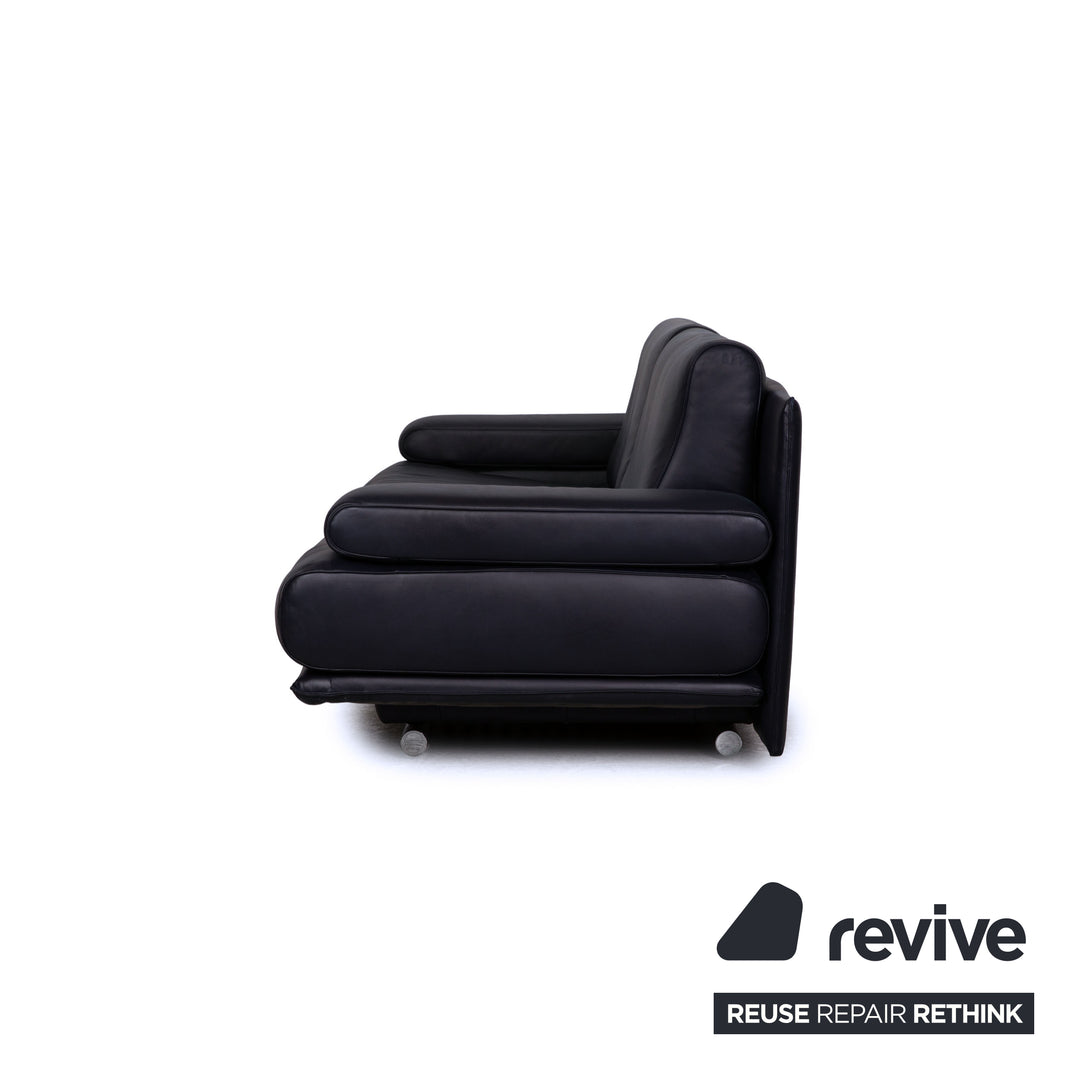 Rolf Benz 6500 leather sofa set dark blue two-seater three-seater couch