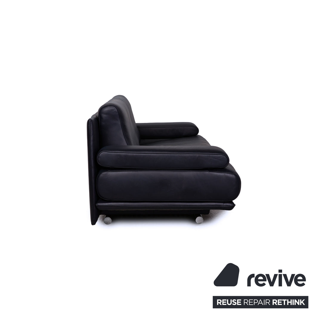 Rolf Benz 6500 leather sofa set dark blue two-seater three-seater couch
