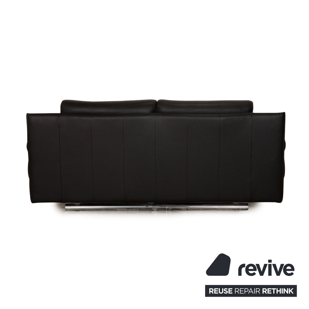 Rolf Benz 6500 Leder Sofa Garnitur Schwarz Zweisitzer Sofa Couch