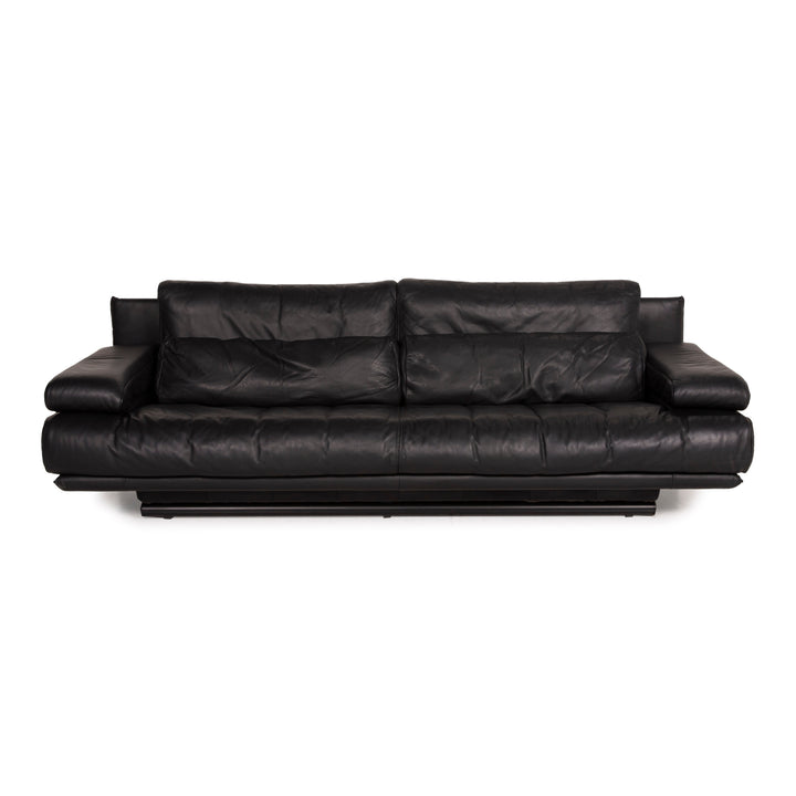 Rolf Benz 6500 Leder Sofa Schwarz Dreisitzer Funktion
