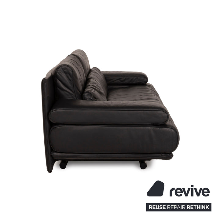 Rolf Benz 6500 Leder Sofa Schwarz Dreisitzer Funktion