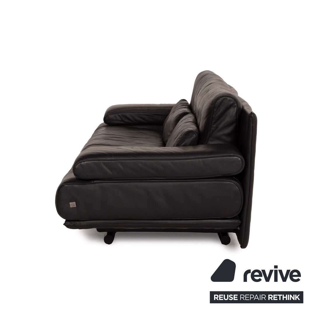 Rolf Benz 6500 Leder Sofa Schwarz Dreisitzer Funktion