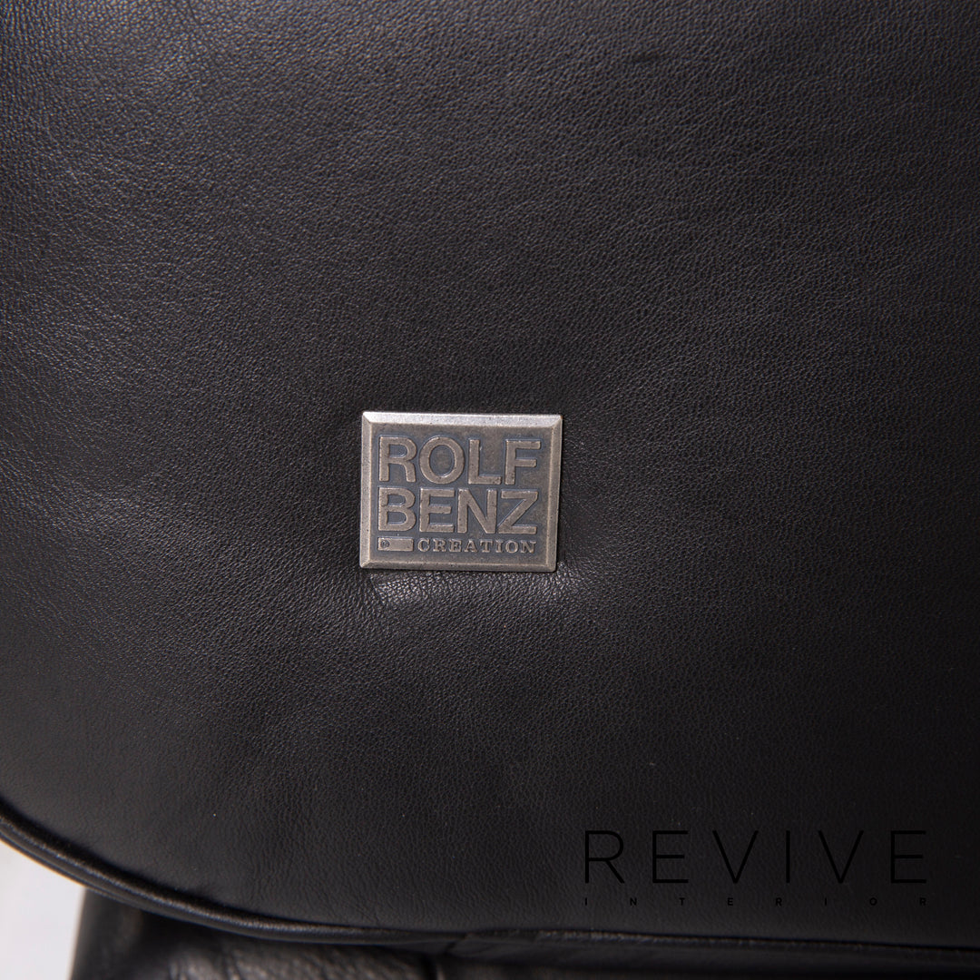 Rolf Benz 6500 leather sofa black two-seater #15223
