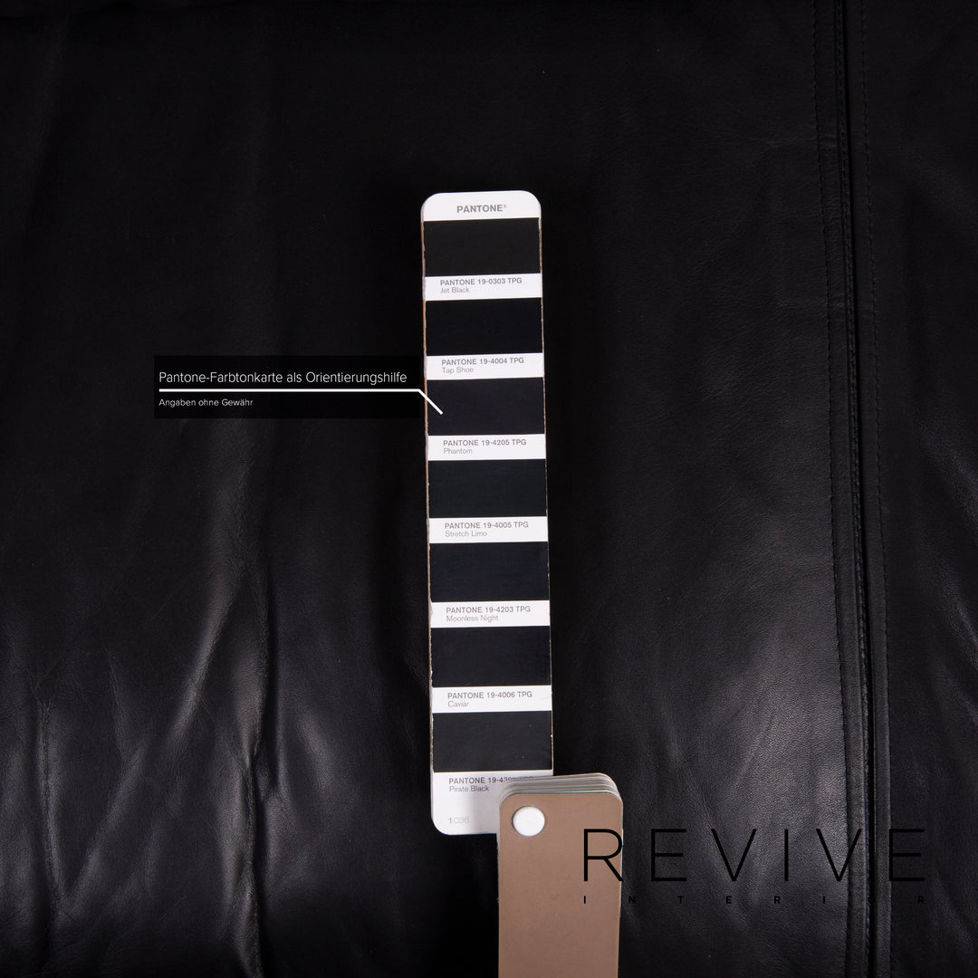 Rolf Benz 6500 leather sofa black two-seater #15223