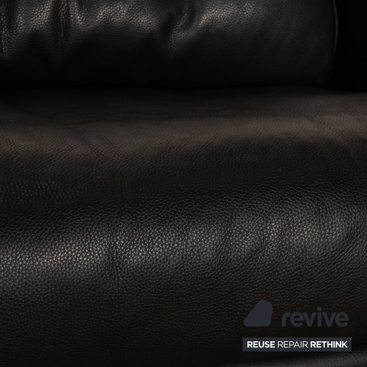 Rolf Benz 6500 Leder Sofa Schwarz Zweisitzer Couch