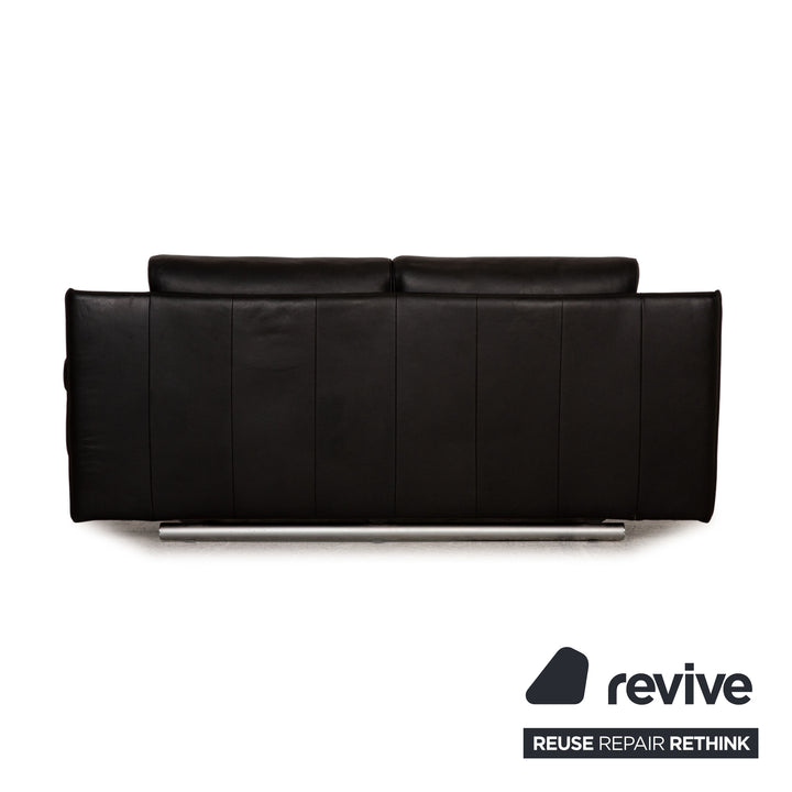 Rolf Benz 6500 Leder Sofa Schwarz Zweisitzer Couch