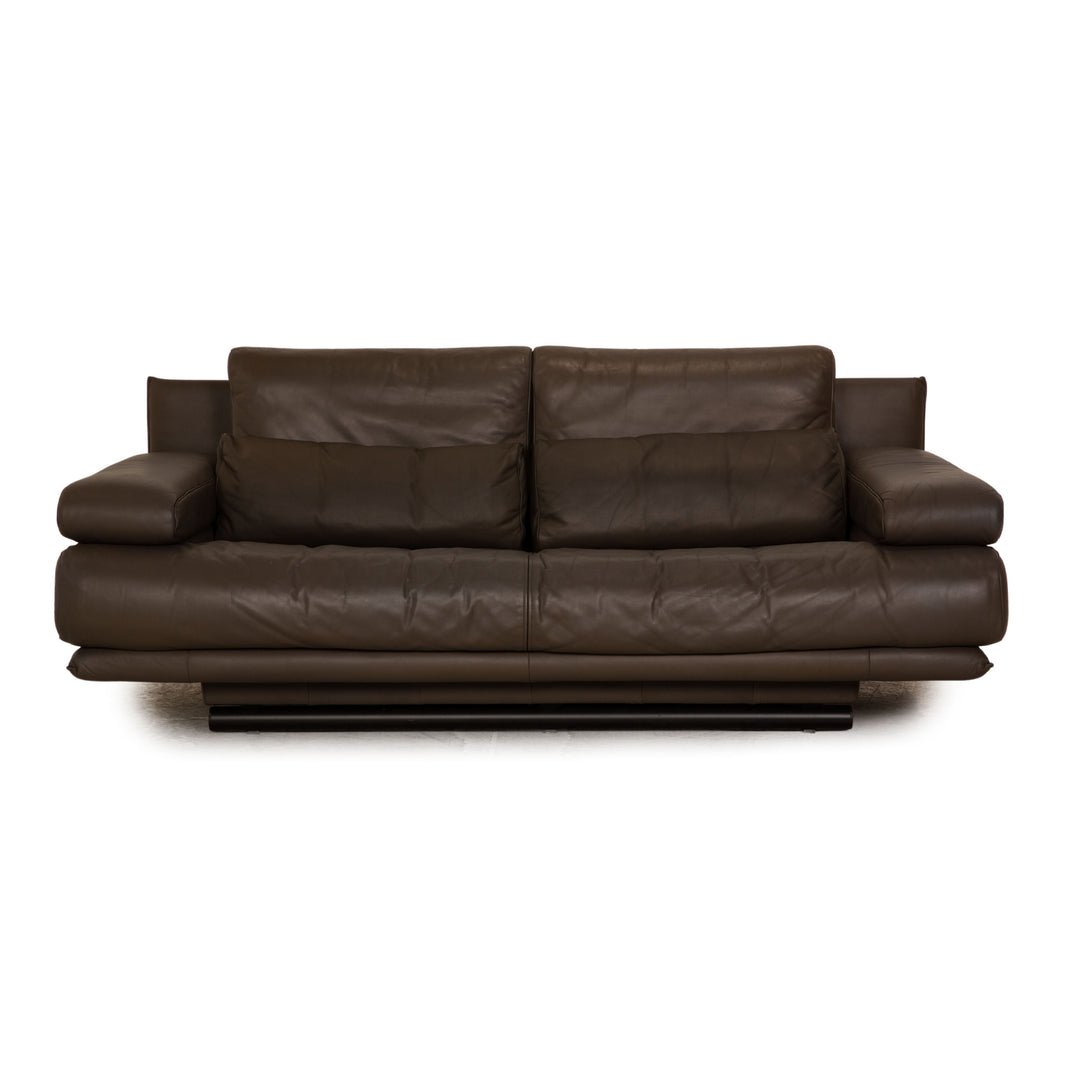 Rolf Benz 6500 leather two-seater brown taupe sofa couch function