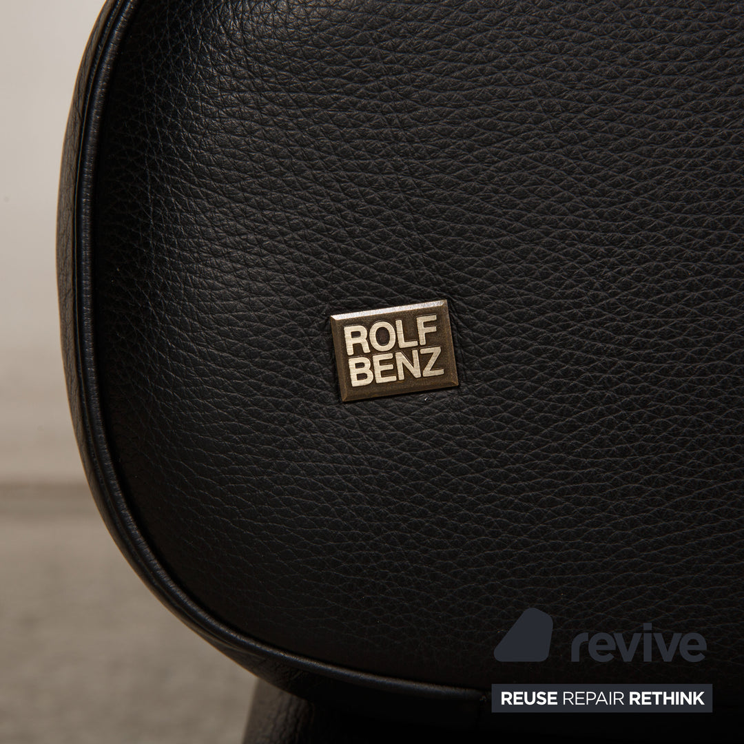 Rolf Benz 6500 leather two-seater black sofa couch