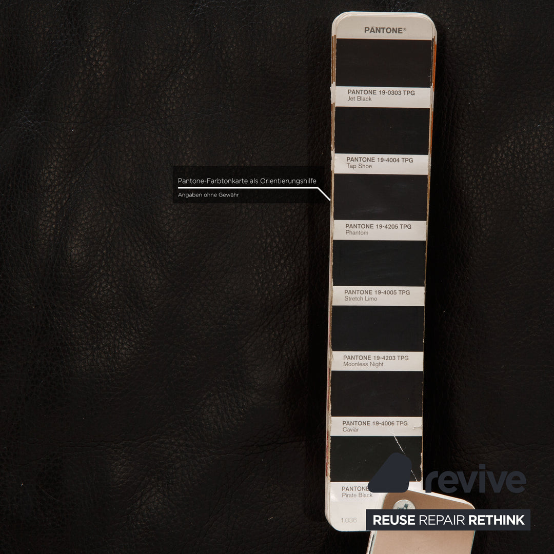 Rolf Benz 6500 leather two-seater black sofa couch