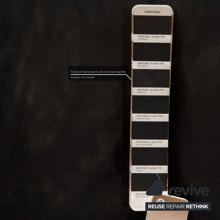 Rolf Benz 6500 leather two-seater black sofa couch