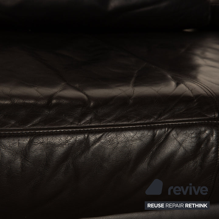 Rolf Benz 6600 three-seater leather sofa mocha brown couch