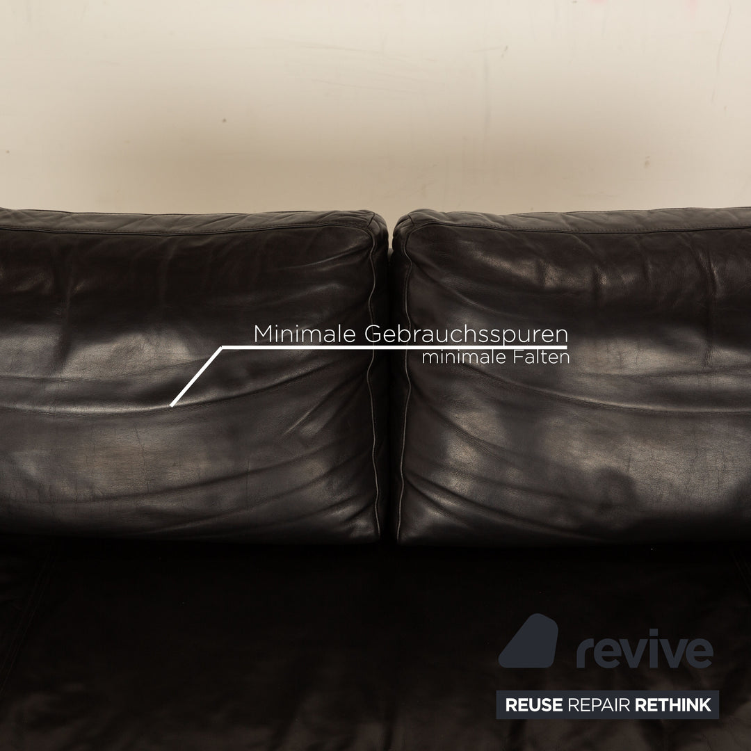 Rolf Benz 6600 three-seater leather sofa mocha brown couch