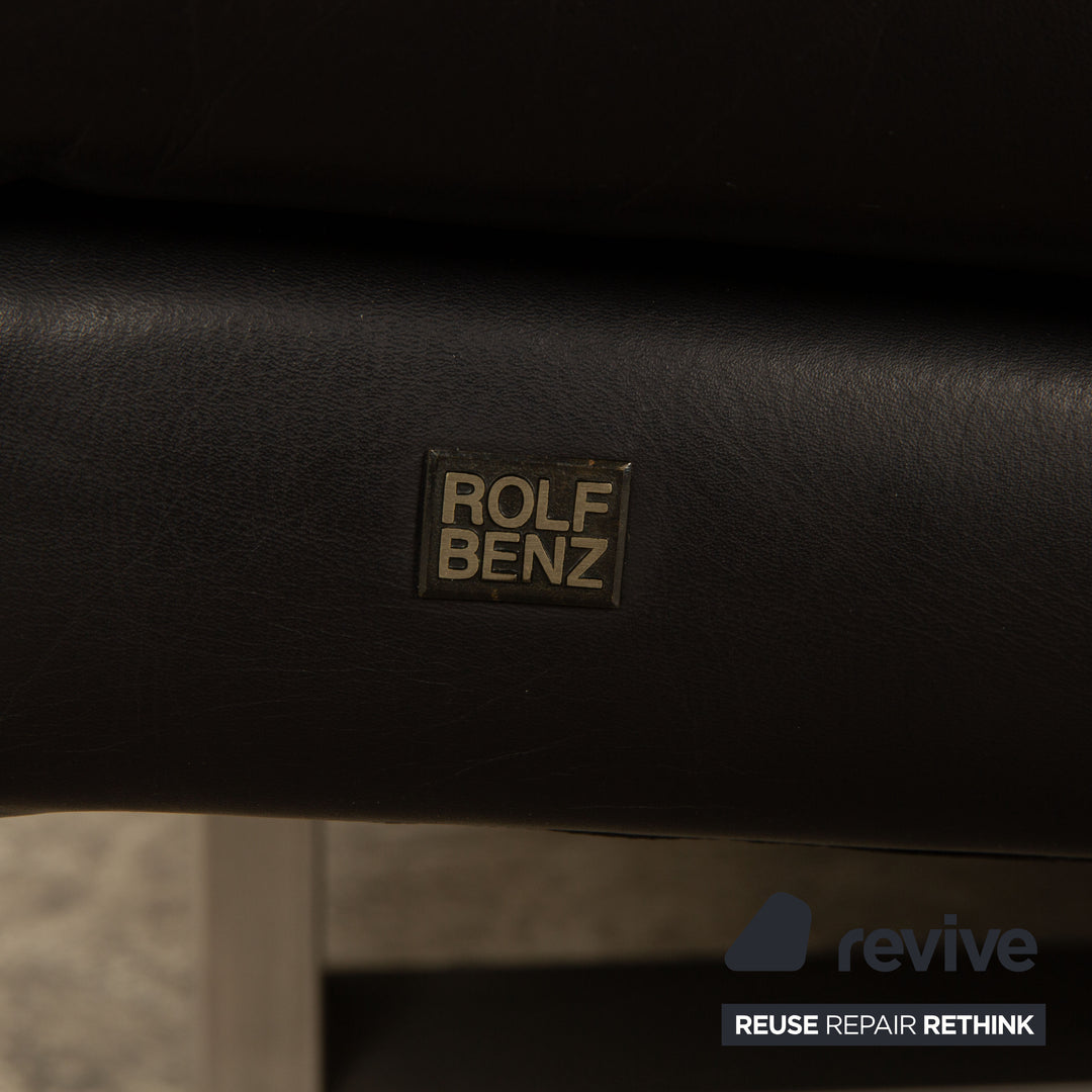 Rolf Benz 6600 three-seater leather sofa mocha brown couch