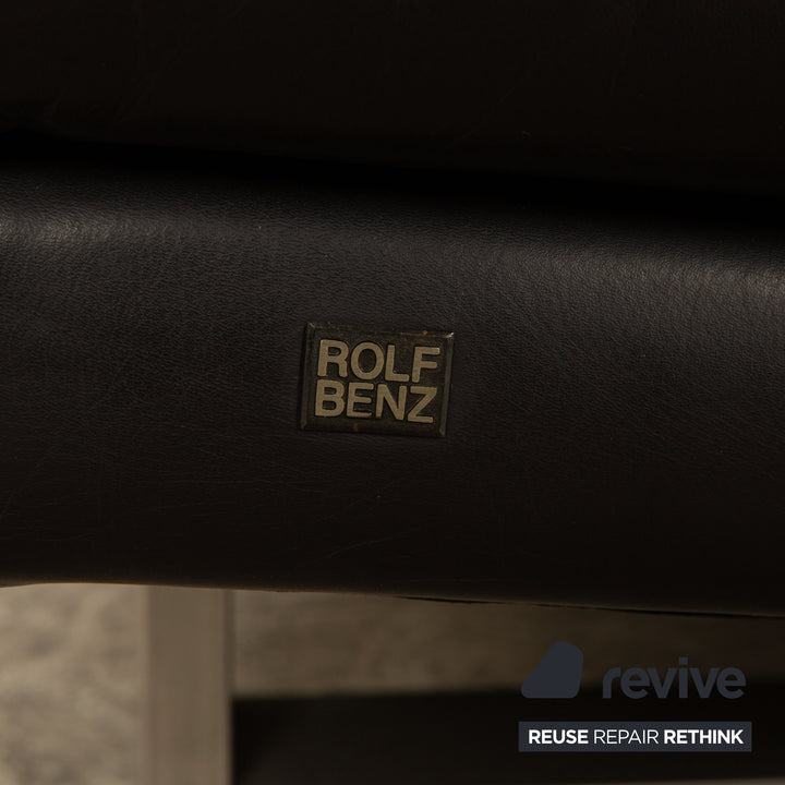 Rolf Benz 6600 three-seater leather sofa mocha brown couch