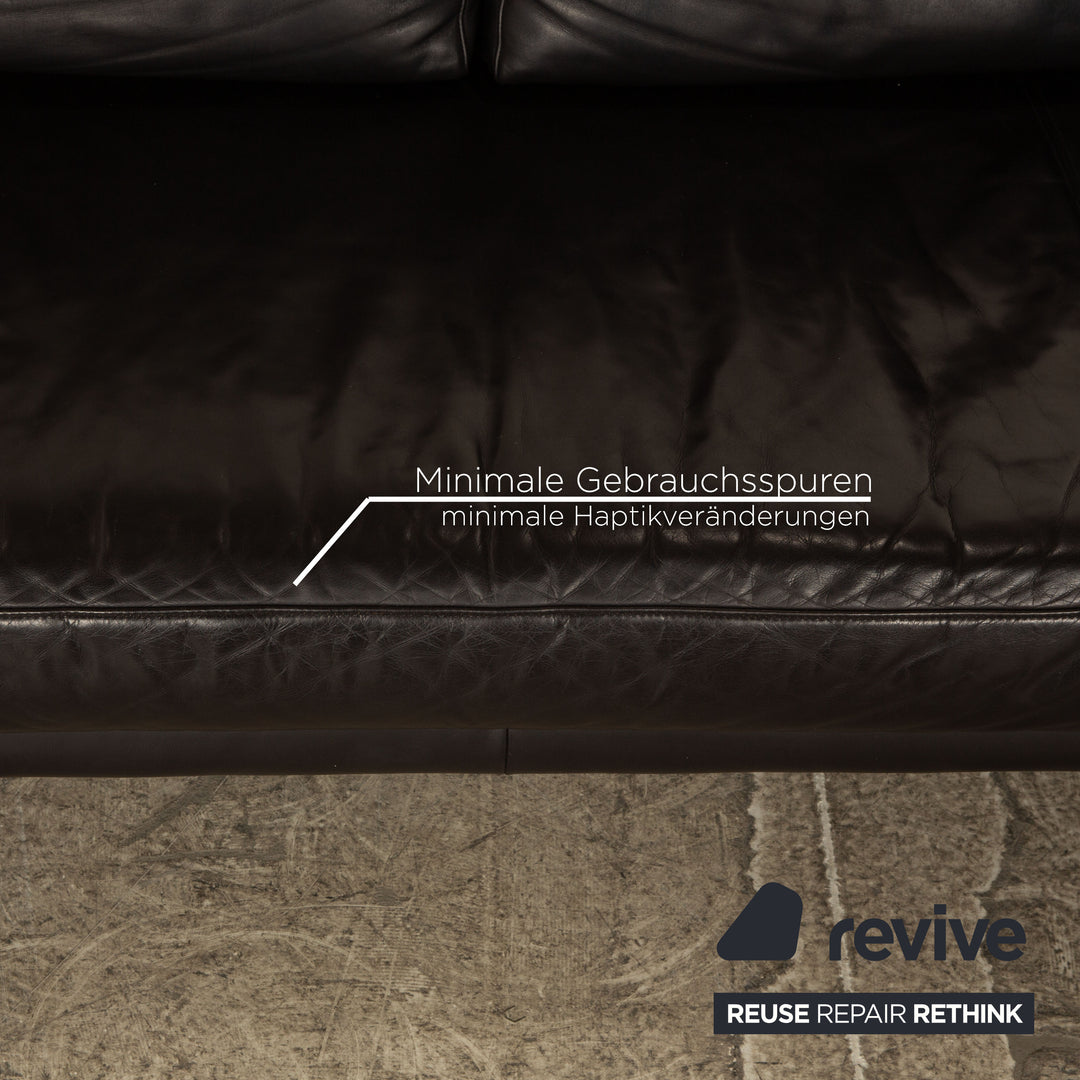 Rolf Benz 6600 three-seater leather sofa mocha brown couch