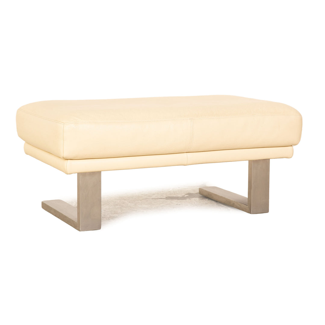 Rolf Benz 6600 Leder Hocker Creme
