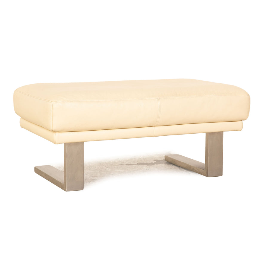 Rolf Benz 6600 Leder Hocker Creme