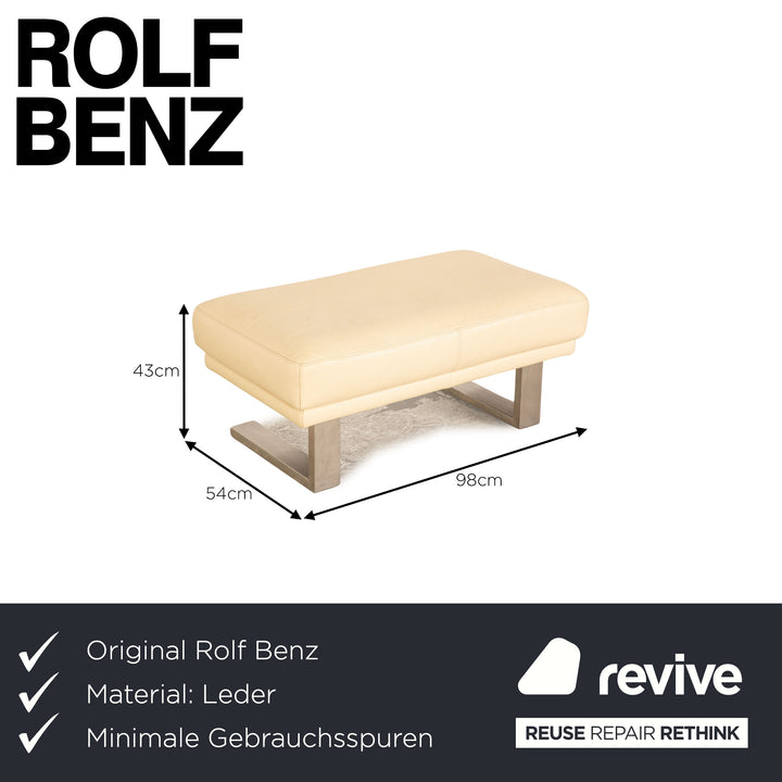 Rolf Benz 6600 Leder Hocker Creme