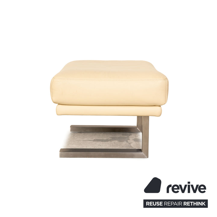Rolf Benz 6600 Leder Hocker Creme