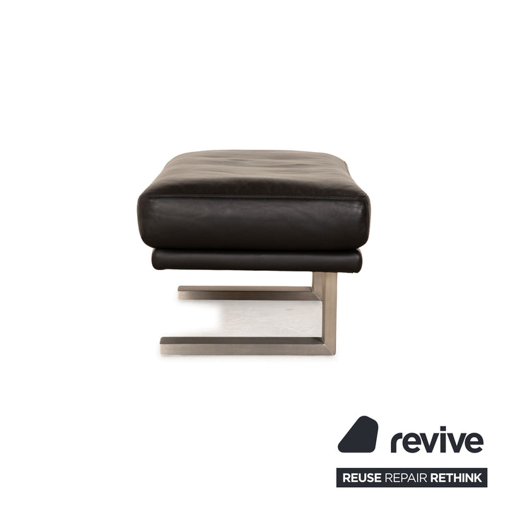 Rolf Benz 6600 Leather Stool Black