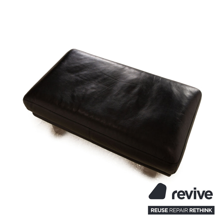 Rolf Benz 6600 Leather Stool Black