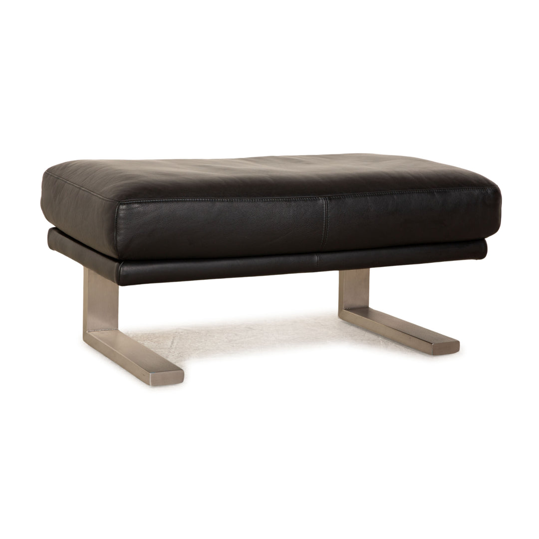Rolf Benz 6600 Leather Stool Black