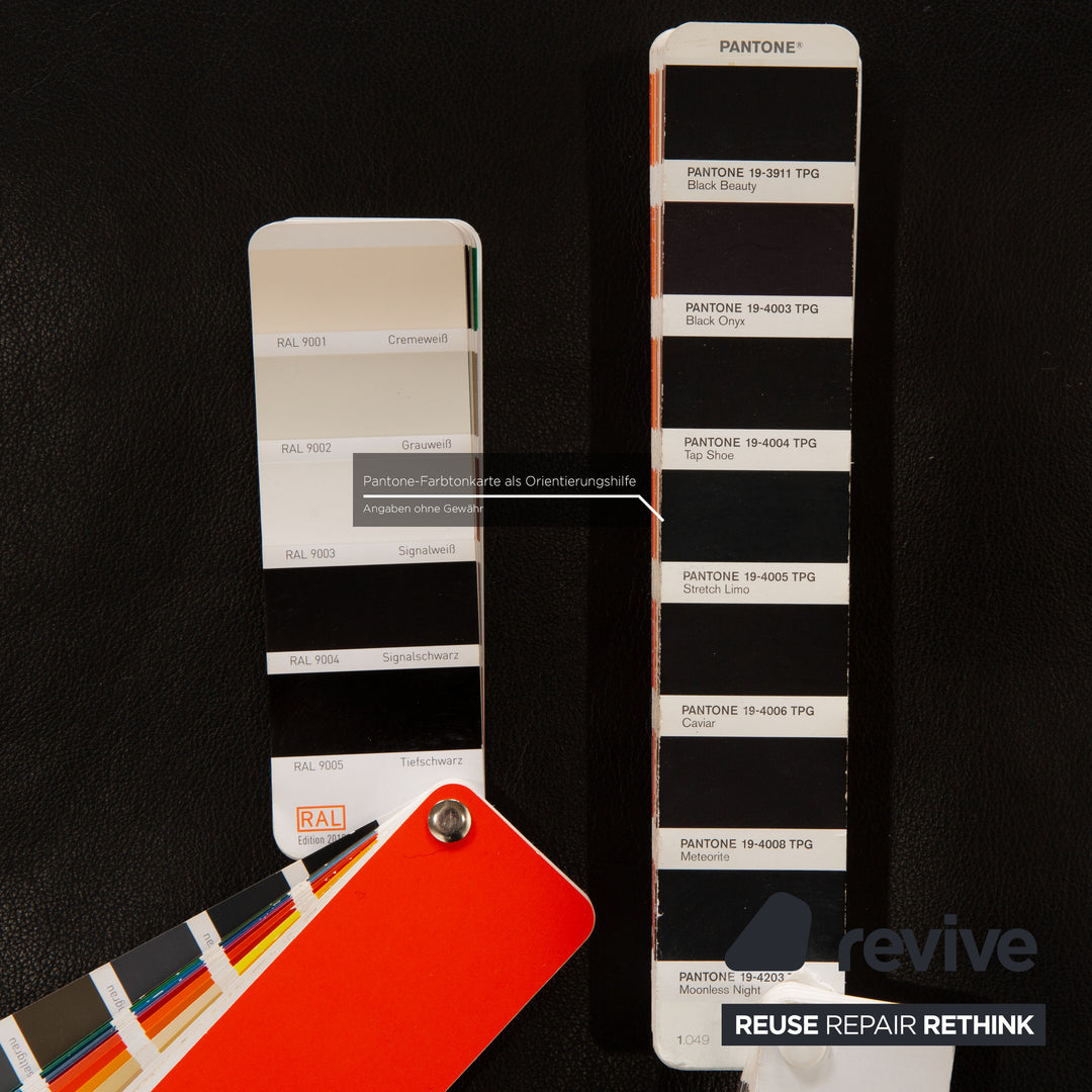 Rolf Benz 6600 Leather Stool Black