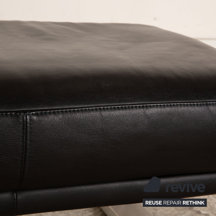 Rolf Benz 6600 Leather Stool Black