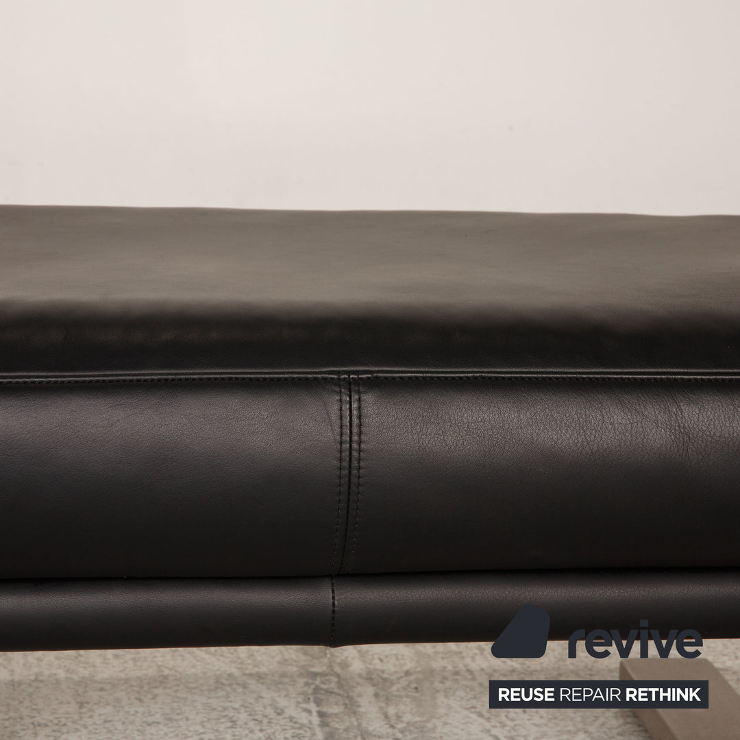 Rolf Benz 6600 Leder Hoker Schwarz