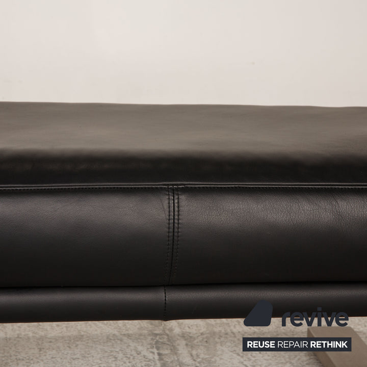Rolf Benz 6600 Leder Hoker Schwarz