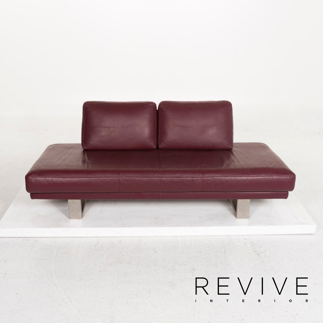 Rolf Benz 6600 canapé en cuir violet aubergine canapé trois places #12601