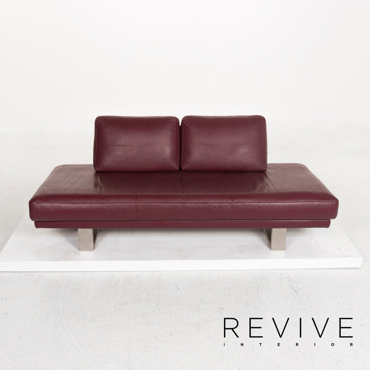Rolf Benz 6600 canapé en cuir violet aubergine canapé trois places #12601