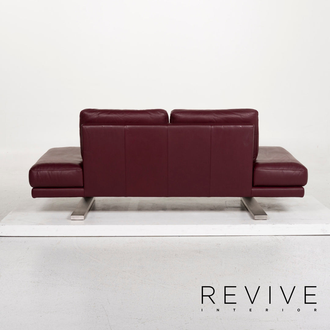 Rolf Benz 6600 canapé en cuir violet aubergine canapé trois places #12601