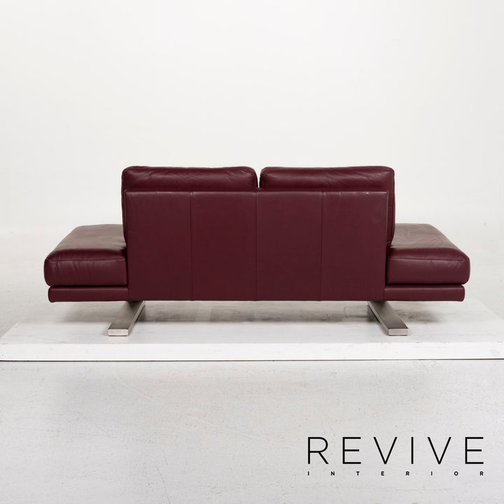 Rolf Benz 6600 canapé en cuir violet aubergine canapé trois places #12601