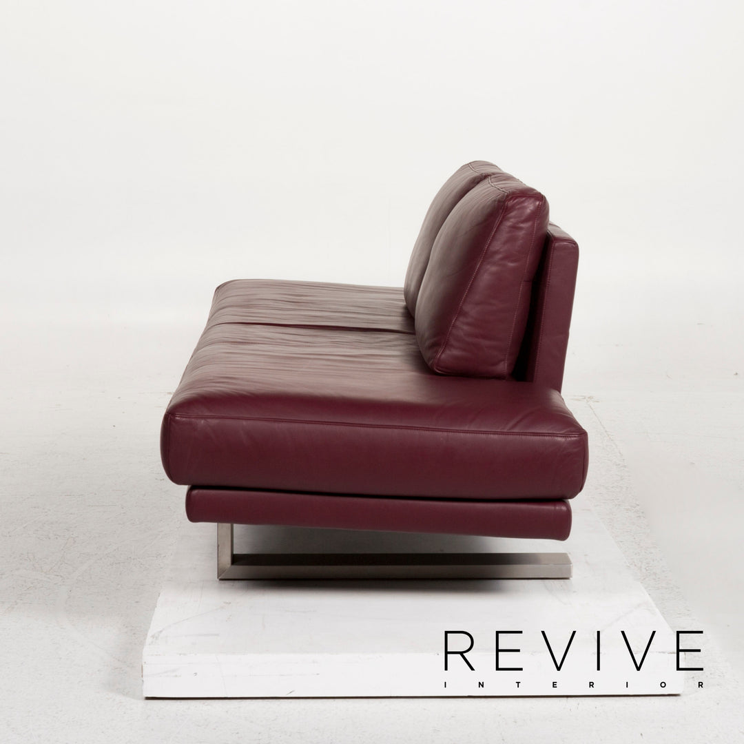 Rolf Benz 6600 canapé en cuir violet aubergine canapé trois places #12601