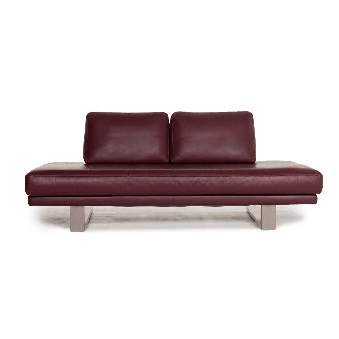 Rolf Benz 6600 canapé en cuir violet aubergine canapé trois places #12601