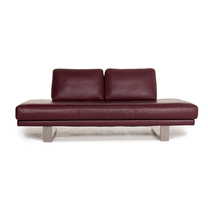 Rolf Benz 6600 canapé en cuir violet aubergine canapé trois places #12601