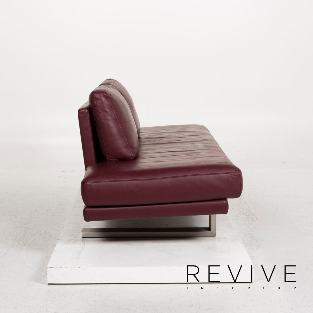 Rolf Benz 6600 canapé en cuir violet aubergine canapé trois places #12601