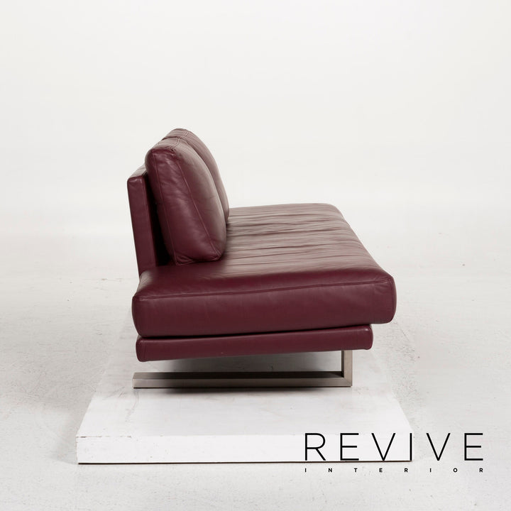 Rolf Benz 6600 canapé en cuir violet aubergine canapé trois places #12601