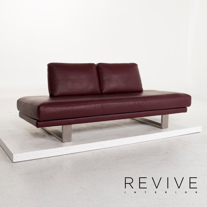 Rolf Benz 6600 canapé en cuir violet aubergine canapé trois places #12601