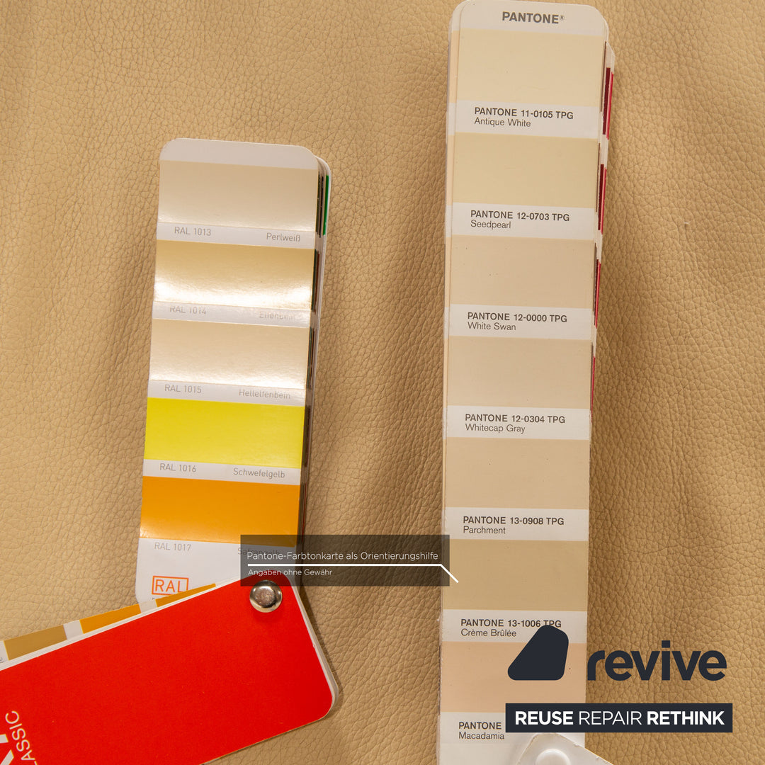 Rolf Benz 6600 leather sofa set cream 2x three-seater stool sofa couch