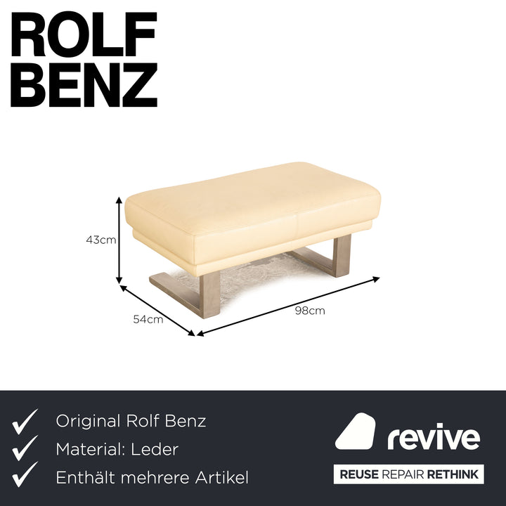 Rolf Benz 6600 leather sofa set cream 2x three-seater stool sofa couch