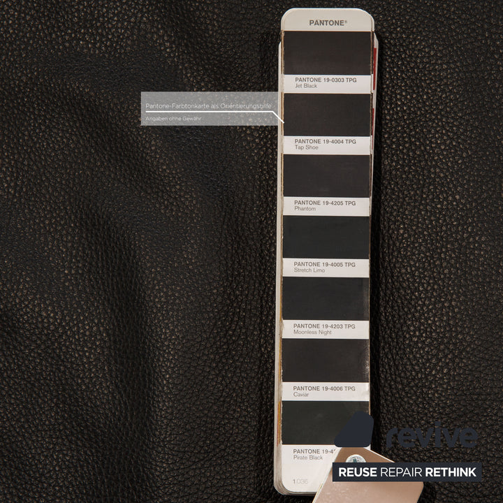 Rolf Benz 6600 leather sofa black three-seater couch