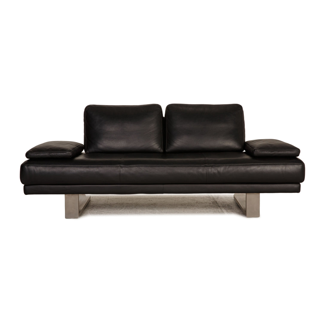 Rolf Benz 6600 Leder Sofa Schwarz Zweisitzer Couch